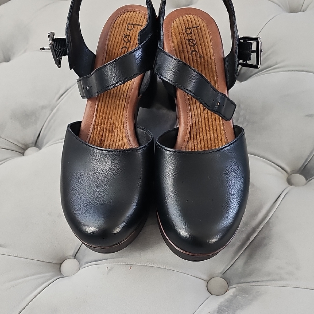 boc Black Leather Women's Mules